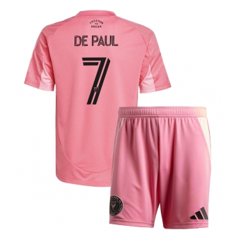 Billige Fotballdrakt Inter Miami Rodrigo De Paul #7 Replika Hjemmedraktsett Barn 2025-26 Kortermet (med bukser)